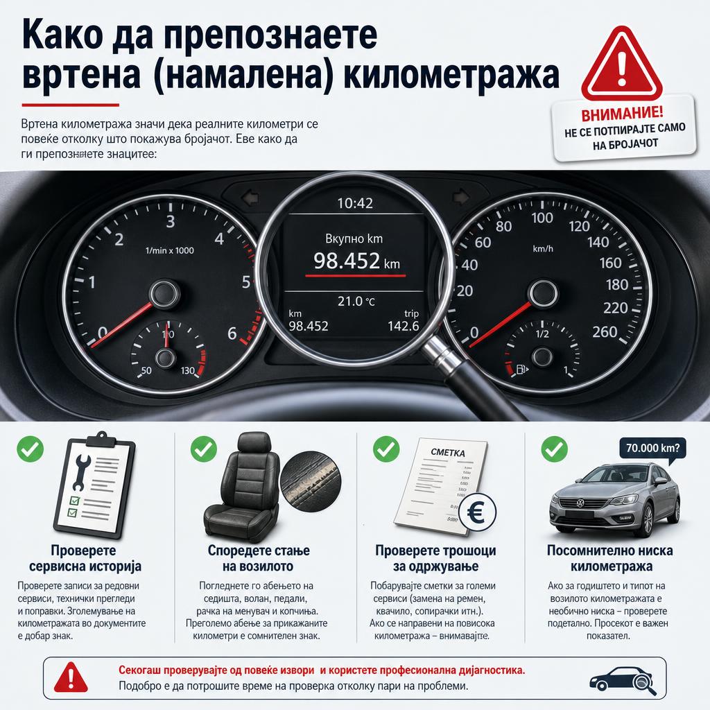 Како да препознаете вртена (намалена) километража